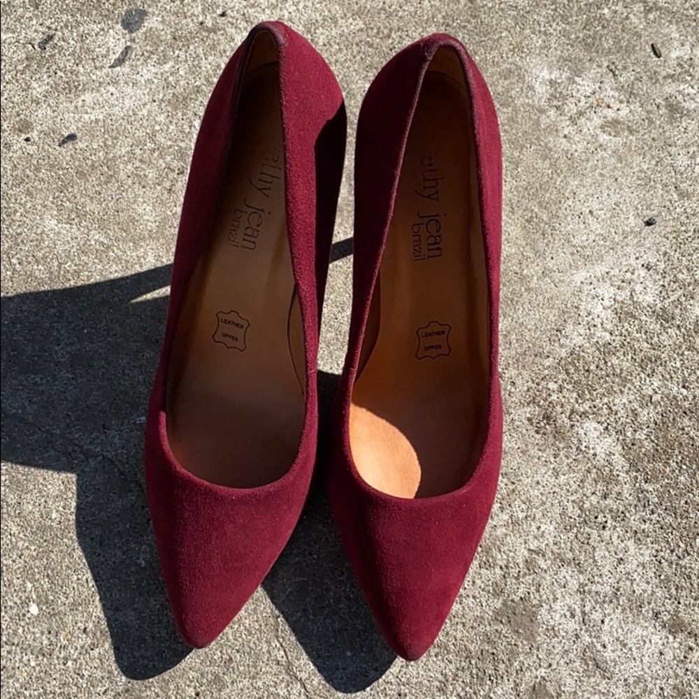 Burgundy Cathy Jean 4” Brazilian Leather Pumps
